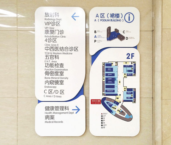 医院楼层索引指示牌
